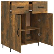 Сайдборд, опушен дъб, 69,5x34x90 см, инженерно дърво