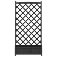 Кашпа с пергола, черно, масивна ела