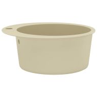 Гранитна кухненска мивка с едно корито, кръгла, бежова