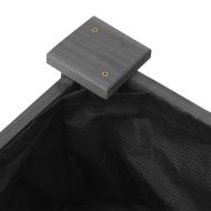 Градинска повдигната леха с вложка сива 120x45x25 см ела масив