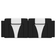 Мека табла за легло Viana, черна и бяла, 120 см, изкуствена кожа