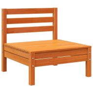 Градинско кресло без подлакътници, восъчнокафяв, бор масив