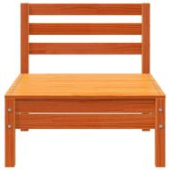 Градинско кресло без подлакътници, восъчнокафяв, бор масив