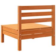 Градинско кресло без подлакътници, восъчнокафяв, бор масив