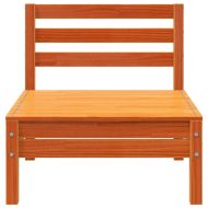 Градински диван, 3-местен, восъчнокафяв, бор масив