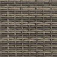 Двуместен градински диван с табуретки, сив, полиратан