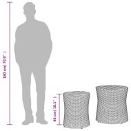 Градински помощни маси 2 бр с дървен плот бежов полиратан