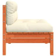 Градинско кресло без подлакътници с възглавници восъчнокафяв