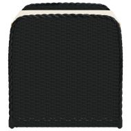 Пейка за съхранение с възглавница черна 80x51x52 см полиратан