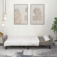 2-местно разтегателно канапе, светлосиво, кадифе