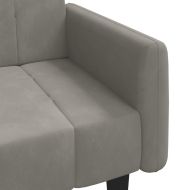 2-местно разтегателно канапе, светлосиво, кадифе