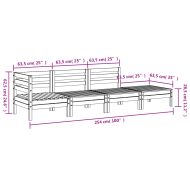 Градински диван, 4-местен, дугласко дърво масив