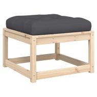 Градински лаундж комплект, 4 части, с възглавници, масив бор