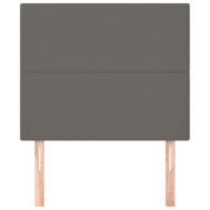 Табла за легло, сива, 100x5x118/128 см, изкуствена кожа