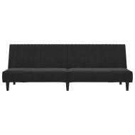 2-местно разтегателно канапе, черно, кадифе