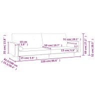 2-местно разтегателно канапе с две възглавници, черно, кадифе