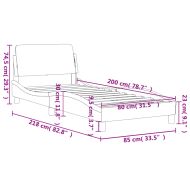 Рамка за легло с табла Dover, таупе, 80x200 см плат
