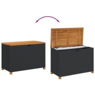 Градинска кутия за съхранение черна 110x55x63см PE ратан акация