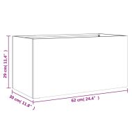 Кашпа, сребриста, 62x30x29 см, поцинкована стомана