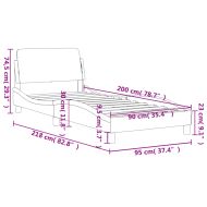 Рамка за легло с табла Dover, таупе, 90x200 см, плат