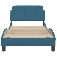 Рамка за легло с табла Dover, синя, 90x200 см, кадифе