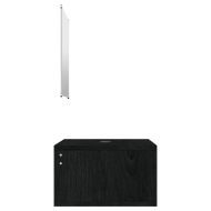 Комплект мебели за баня от 2 части, черен, инженерно дърво