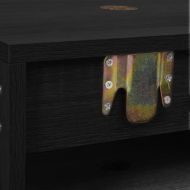 Комплект мебели за баня от 2 части, черен, инженерно дърво