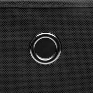 Кутии за съхранение с капаци 4 бр черни 32x32x32 см плат