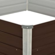 Повдигната леха, кафява, 129x129x45 см, поцинкована стомана