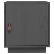 Нощно шкафче, сиво, 40x34x45 см, борово дърво масив