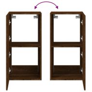 Стенен ТВ шкаф с LED осветление, кафяв дъб, 40,5x35x80 см