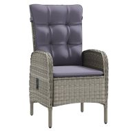 Градински трапезен комплект 9 части с възглавници сиво и черно