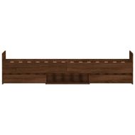 Рамка за легло с горна и долна табла, кафяв дъб, 90x200 см