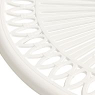 Градинска маса, бяла, 62x62x65 см, лят алуминий