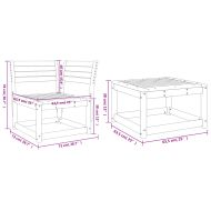 Градински комплект диван от 3 части, восъчнокафяв, бор масив