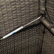 Градинска пейка с възглавници, сив, полиратан