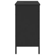 Шкаф за мивка за баня, черен, 80x30x60 см, инженерно дърво