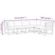 Градински комплект с възглавници, 6 части, восъчнокафяв