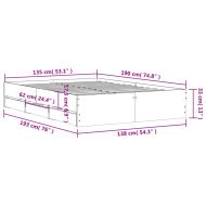 Рамка за легло с чекмедже кафяв дъб 135x190 см инженерно дърво
