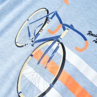 Детска тениска, мек син меланж, 140