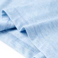 Детска тениска, мек син меланж, 140