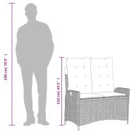 Градински трапезен комплект възглавници 2 части черен полиратан