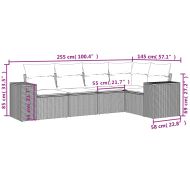 Градински комплект диван с възглавници 5 части бежов полиратан