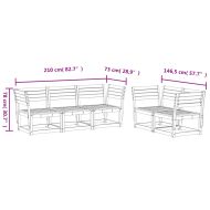 Градински комплект, 5 части, восъчнокафяв, бор масив