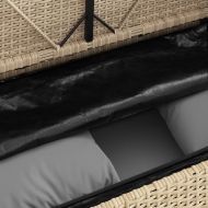 Градинска пейка с възглавници, бежов, полиратан