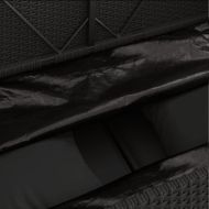 Градинска пейка с възглавници черен полиратан