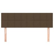 Горни табли за легло, 2 бр, тъмнокафяви, 72x5x78/88 см, плат