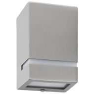 Фасадни аплици, 2 бр, 35 W, сребристи, правоъгълни