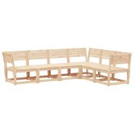 Градински комплект диван от 6 части, бор масив