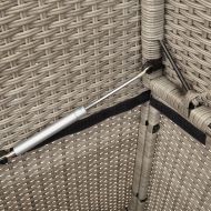 Градинска пейка с възглавници, светлосив, полиратан